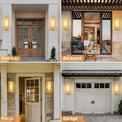 Large Outdoor Wall Sconce (21"-Gold-1pack)