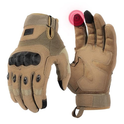 Tactical Gloves for Men (Brown, Microfiber Protection / X-Large)