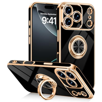 Designed for iPhone 17 Pro Max Case with Ring Stand Slim Black (Black / 6.9'' iPhone 17 Pro Max)