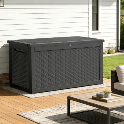 350 Gallon Resin Outdoor Storage Box (Black / 350 gallons)