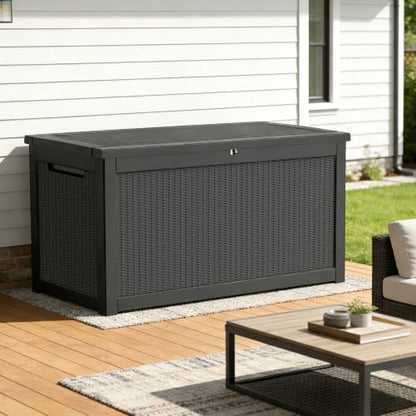 350 Gallon Resin Outdoor Storage Box (Black / 350 gallons)
