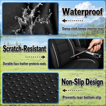 2 Front Seat Car Seat Covers for Hyundai Kona 2018 (#018 Black / 53. Kona 2018-2026-2 Front Seat Covers Only)