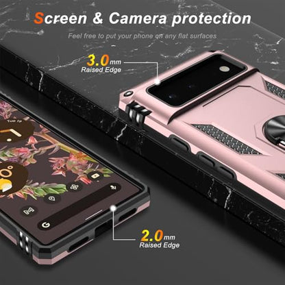for Google Pixel 6A Case with Screen Protector (Rose Gold / Google Pixel 6A)