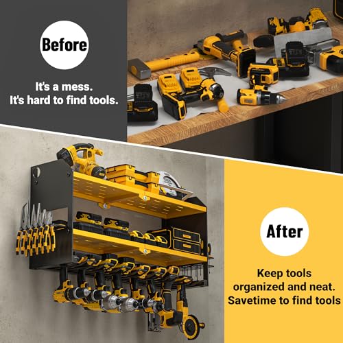 Power Tool Organizer Wall Mount (without Power Strip / Yellow)