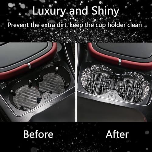 4pcs Bling Car Cup Holder Coaster (Black / 4pcs)