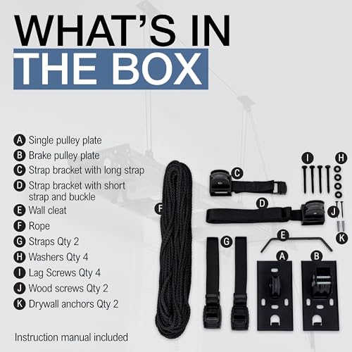 Ladder Storage Ceiling Pulley System (8 ft - 10 ft Ceiling)