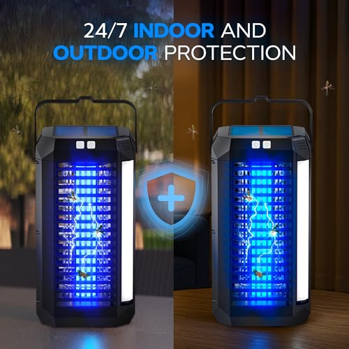 Rogue 2 in 1 Solar Bug Zapper Outdoor and Bug Zapper Indoor Plug in for Mosquito