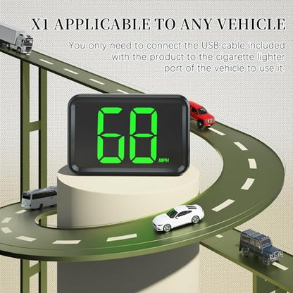 GPS Digital Speed Meter with MPH (X1-green-new)