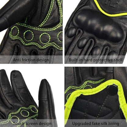 Harssidanza Woman Touch Motorcycle Racing Gloves GL016US Yellow Green (X-Large / Yellow Green)