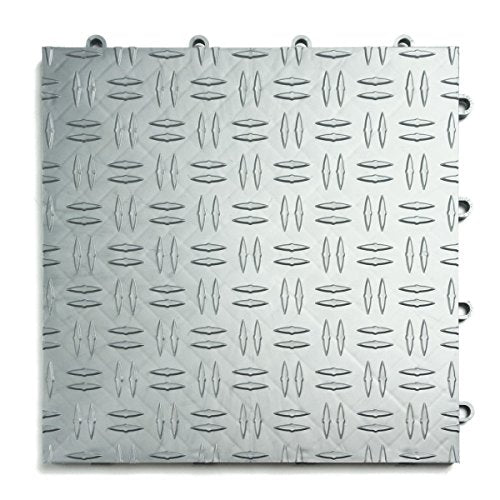 SnapLock GarageTrac 12"x12" Interlocking Garage Tiles (12 Pack / Alloy)