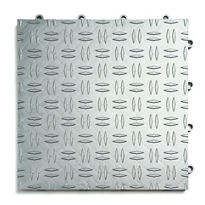 SnapLock GarageTrac 12"x12" Interlocking Garage Tiles (12 Pack / Alloy)