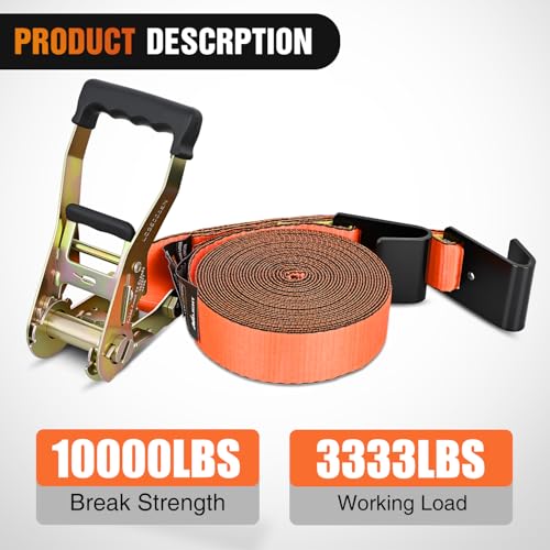Flat Hook Ratchet Straps 4 Pack 2 in x 30 Ft (4Pcs 2in x 30ft Flat Hook Straps)