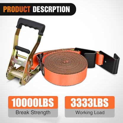 Flat Hook Ratchet Straps 4 Pack 2 in x 30 Ft (4Pcs 2in x 30ft Flat Hook Straps)