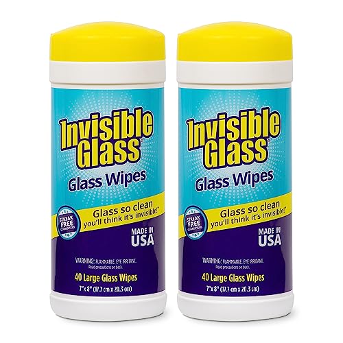 Large Glass Cleaning Wipes (40 Count (Pack of 2))