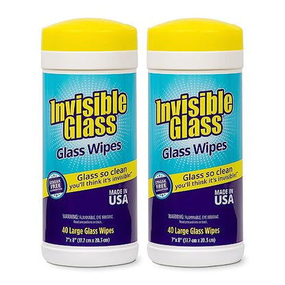 Large Glass Cleaning Wipes (40 Count (Pack of 2))