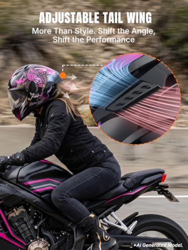 DOT Approved Modular Motorcycle Full Face Helmets Butterfly Pink (Butterfly Pink / XX-Large)
