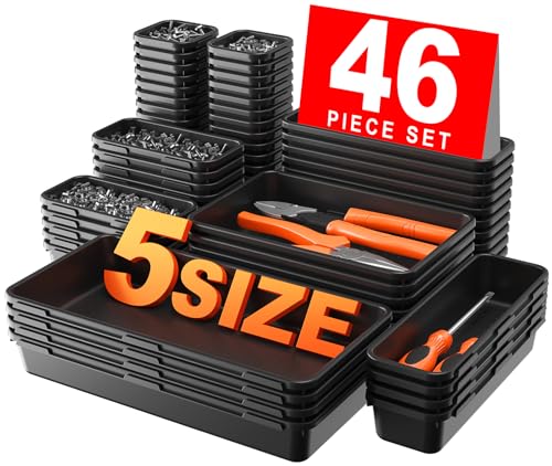 Tool Box Organizer Tray Divider Set Drawer Organizer (5 Size / Black)