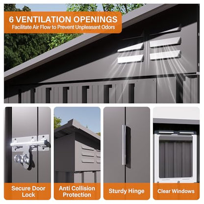 9x4 FT Lean to Shed with Window (Gray / 9x4ft Standard)