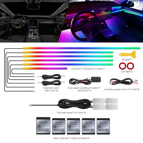 Dreamcolor Acrylic Interior Car LED Strip Light with Wireless APP (Dreamcolor 10 in 1)