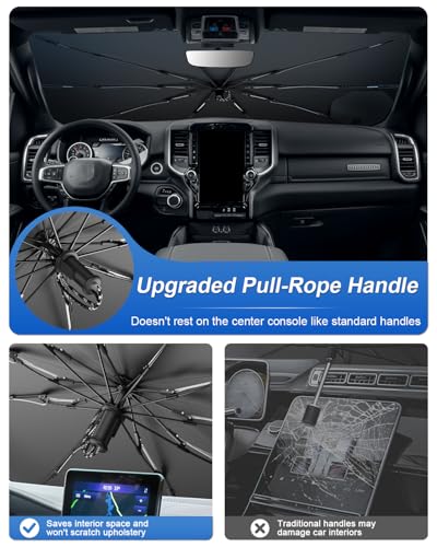 for 2026 Dodge Ram 1500 Car Windshield Sun Shade Umbrella (2019-2026 Ram 1500 2500 3500)
