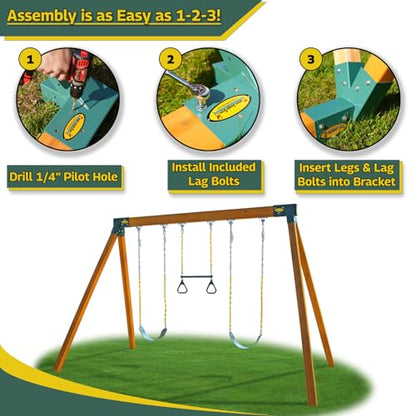 Easy 1-2-3 A-Frame Swing Set Bracket, Green (A-Frame Swing Set Bracket)
