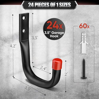 24 Pack Heavy Duty Garage Hooks (24)