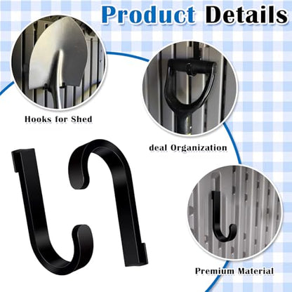 4 Pack Black J Shed Storage Hooks