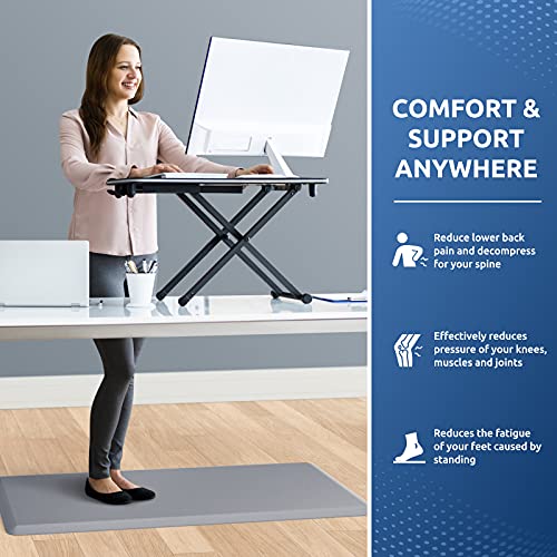 Kitchen Mat Cushioned Anti Fatigue Rug Standing and Comfort Floor Mats (Grey / 39"L x 17.3"W x 0.5"Th)