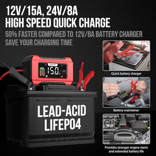 NC215 15 Amp Battery Charger (Red)