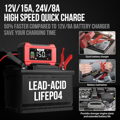 NC215 15 Amp Battery Charger (Red)