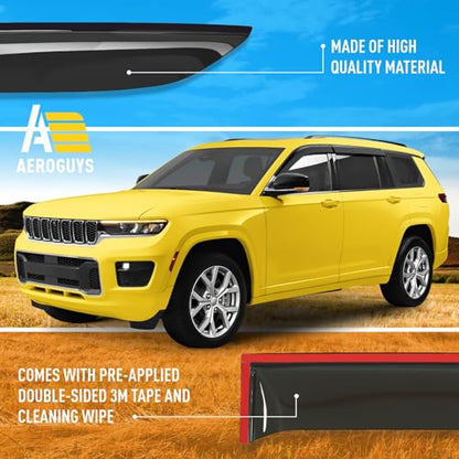 Extra Durable Window Wind Deflectors Tape (For Jeep Grand Cherokee L 21-26)
