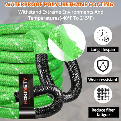 Kinetic Recovery Tow Rope (NeonGreen / 1.26"x20ft)