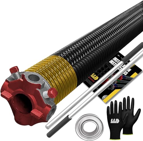 Garage Door Torsion Spring 250x2x36 for Left Side of Garage Door with Winding Bars (250x2x36 / Red Cone (Left Side))
