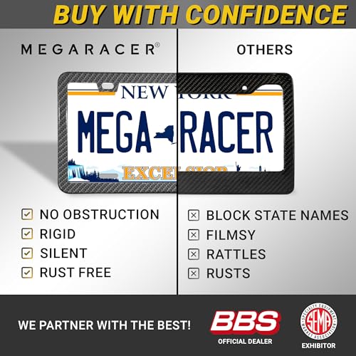 Premium Slim License Plate Frames (Carbon Fiber Design / 2 Piece)