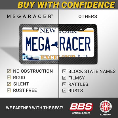Premium Slim License Plate Frames (Carbon Fiber Design / 2 Piece)