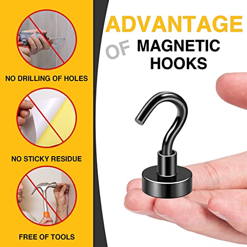 Magnetic Hooks 45pcs 30lbs Cruise Essentials 2026 Magnet Hook Black (Black / 0.63in)