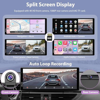 Wireless Carplay & Android Auto with Dash Cam (10.26 inch)