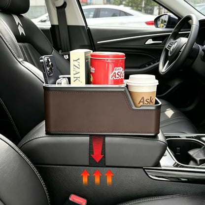 Car Seat Organizer with Compartments (Brown)