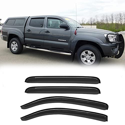 Window Visors Rain Guards for 2005 (2005-2015 Tacoma Crew Cab)
