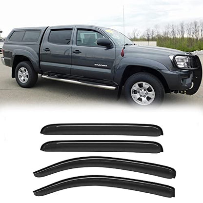 Window Visors Rain Guards for 2005 (2005-2015 Tacoma Crew Cab)