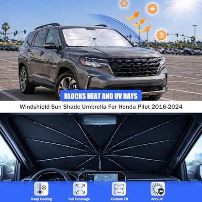 Car Windshield Sun Shade Umbrella for Honda Pilot 2016 (For Honda Pilot 2016-2024)