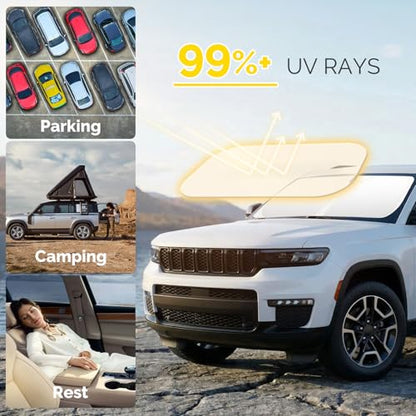 Windshield Sun Shade for 2014 (For 2014-2026 Jeep Cherokee)