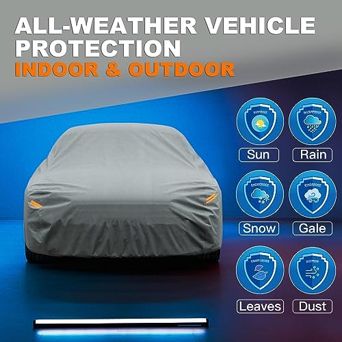 Heavy Duty Car Cover Waterproof All Weather (3L Fit Sedan-Length (178 To 185 inch))
