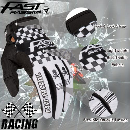 Motorcycle Gloves for Men and Women (Medium / Black/White01)