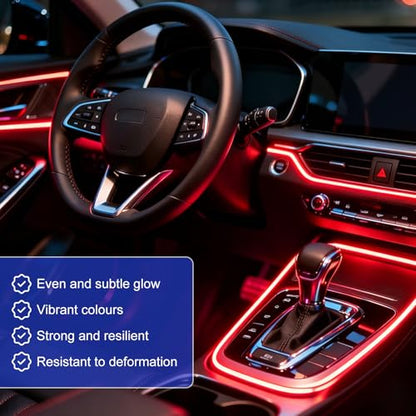 EL Wire Interior Car LED Strip Lights (Red)