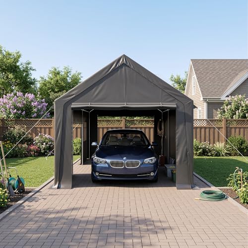 20x12 FT Heavy Duty Carport (12x20 FT(Black))