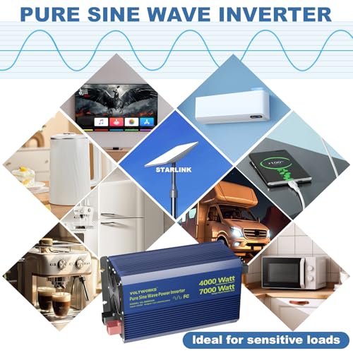 4000 Watt Inverter Pure Sine Wave Inverter 12V to 110V 120V AC