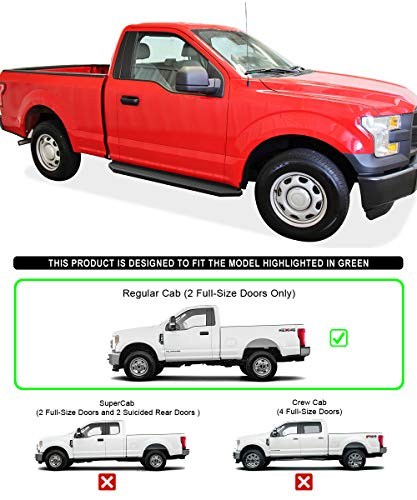 iRunning Boards OE Low Profile Black for F150 F250 F350 Regular Cab (Black / Running Board Flat Style)