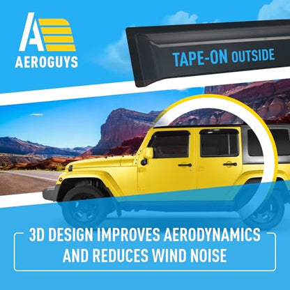 Extra Durable Window Deflectors Tape (For Jeep Wrangler 07-18 JK)