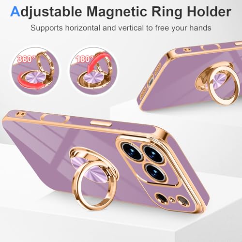 Designed for iPhone 17 Pro Max Case with Ring Stand Slim Purple (Purple / 6.9'' iPhone 17 Pro Max)